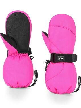 Kids Pink Waterproof Snow Mittens Size Small Winter Gloves